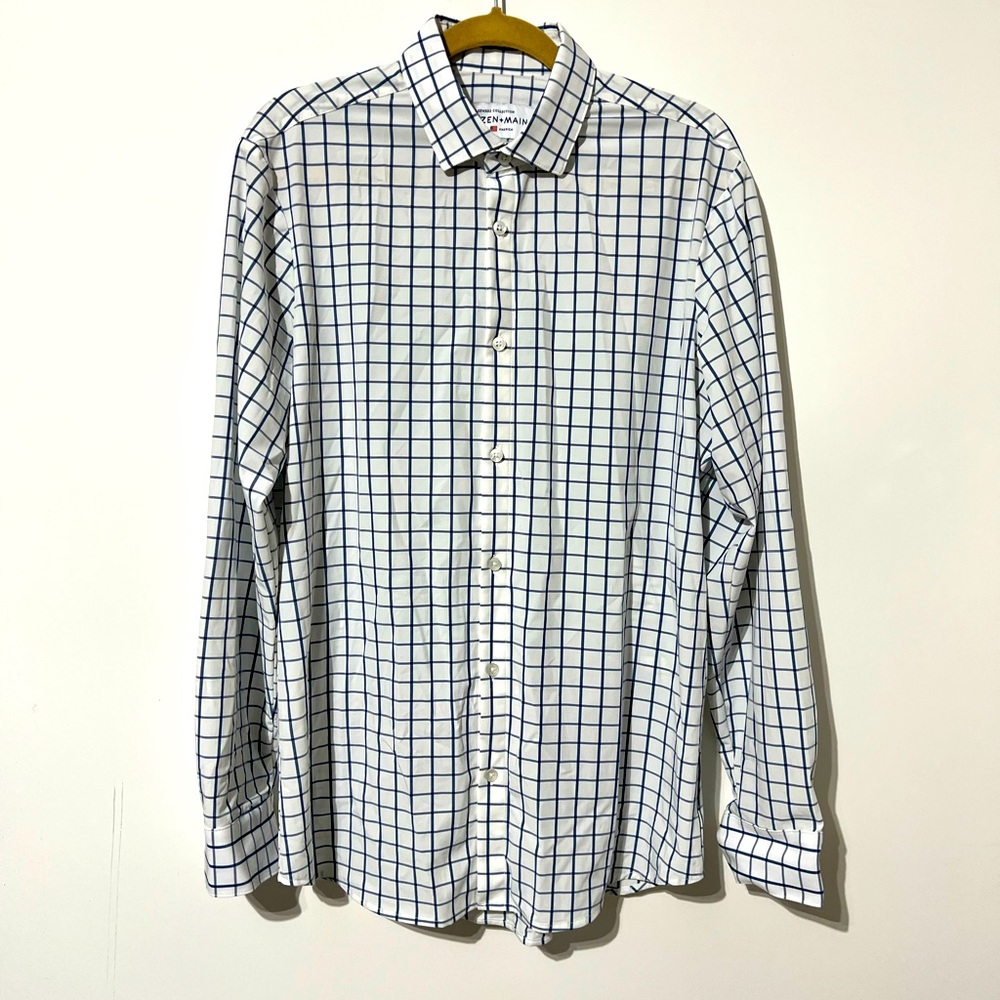 Mizzen+Main LARGE Mens Leeward Trim Fit Button down Dress/Casual Shirt